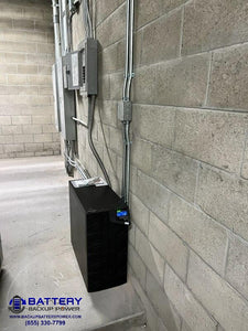 6KVA 10KVA BBP UPS Providing Critical Emergency Backup Power To Facility Plus Voltage Regulation, Frequency Correction, And Power Conditioning To Electrical Sub Panel - Front
