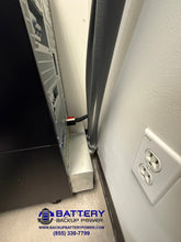 Load image into Gallery viewer, BBP-ADV 3 Phase 120/208Y UPS 15KVA 20KVA With Multiple Extended Backup Time External Battery Packs Connected Through Wall For Long Duration Battery Backup Without Generator Side By Side Hours Backup Days Backup Weeks Backup With Wrap Around Maintenance Bypass Switch On Wall Make Before Break Wall Pass Through
