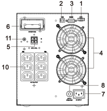Load image into Gallery viewer, 2 kVA / 1,800 Watt Power Conditioner (200/208/220/230/240 VAC), Voltage Regulator, & Battery Backup UPS Back