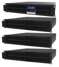 Load image into Gallery viewer, 3 kVA / 2,700 Watt Convertible Rack Mount/Tower UPS (Uninterruptible Power Supply) And Power Conditioner For Sensitive Electronics With 3 External Battery Packs

