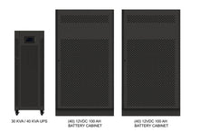 Load image into Gallery viewer, 40 kVA / 40 kW Advanced Digital 3 Phase Battery Backup Uninterruptible Power Supply (UPS) And Power Conditioner With 2 External Battery Cabinets