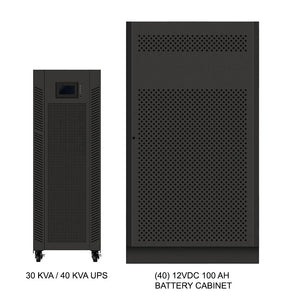 30 kVA / 30 kW Advanced Digital 3 Phase Battery Backup Uninterruptible Power Supply (UPS) And Power Conditioner With 1 External Battery Cabinet