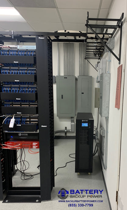 15KVA / 15KW 3 Phase Battery Backup Power, Inc. UPS Protecting Critical Server Rack