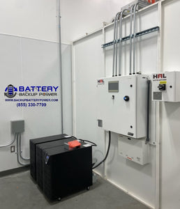 6KVA 10KVA BBP UPS With Extended Backup Time 2 Hour External Battery Packs In Facility Providing Backup Power To Electrical Sub Panel For Extraction Booth