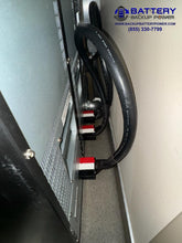 Load image into Gallery viewer, BBP-ADV 3 Phase 120/208Y UPS 15KVA 20KVA With Multiple Two Extended Backup Time External Battery Packs Connected For Long Duration Battery Backup Without Generator Back View Anderson Power Pole Connectors
