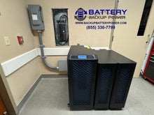 Load image into Gallery viewer, BBP-ADV 3 Phase 120/208Y UPS 15KVA 20KVA With Multiple Two Extended Backup Time External Battery Packs Connected For Long Duration Battery Backup Without Generator Connected To Fused Disconnect Switch For Critical Loads
