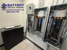 Load image into Gallery viewer, BBP-ADV 3 Phase 120/208Y UPS 15KVA 20KVA With Multiple Extended Backup Time External Battery Packs Connected Through Wall For Long Duration Battery Backup Without Generator Side By Side Hours Backup Days Backup Weeks Backup With Wrap Around Maintenance Bypass Switch On Wall Make Before Break

