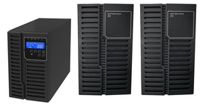 1 kVA / 900 Watt DSP Tower UPS (Uninterruptible Power Supply) And Power Conditioner For Sensitive Electronics With 2 External Battery Packs