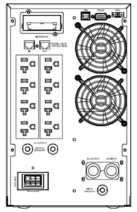 3 kVA / 2,700 Watt DSP Tower UPS (Uninterruptible Power Supply) And Power Conditioner For Sensitive Electronics Back Side