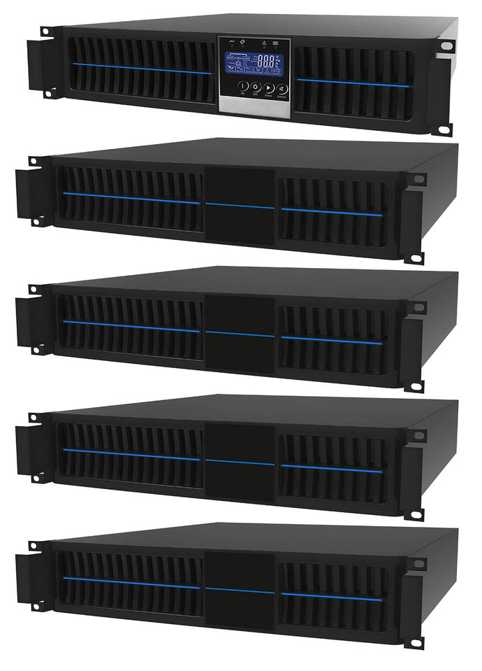 3 kVA / 2,700 Watt Convertible Rack Mount/Tower UPS (Uninterruptible Power Supply) And Power Conditioner For Sensitive Electronics With 4 External Battery Packs