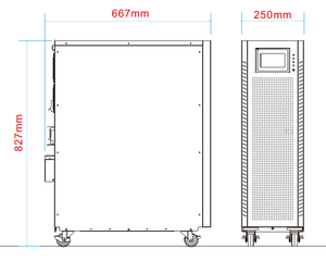 10 kVA / 10 kW Advanced Digital 3 Phase Battery Backup Uninterruptible Power Supply (UPS) And Power Conditioner Dimensions