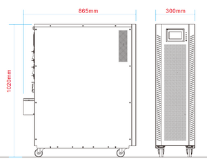 20 kVA / 20 kW Advanced Digital 3 Phase Battery Backup Uninterruptible Power Supply (UPS) And Power Conditioner Dimensions