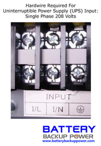 208 Volt Single Phase Input For Battery Backup Power, Inc. UPS