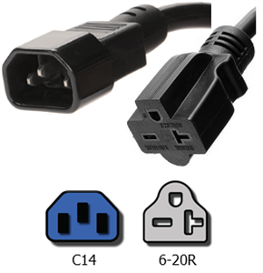 IBX-8584-X C14 To NEMA 6-15R And 6-20R Plug Adapter