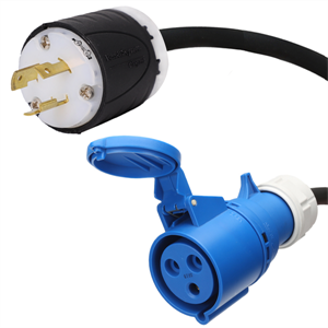 NEMA L6-20P to IEC 316C6 Plug Adapter Power Cord